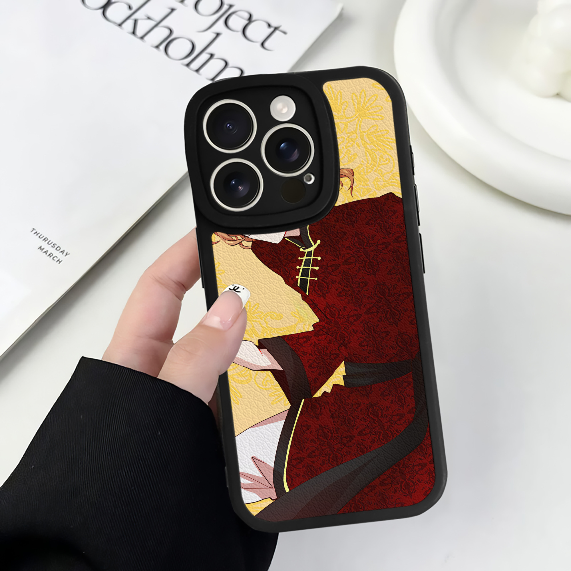 （画像用） 文豪ストレイドッグス Bungo Stray Dogs 【iPhone 16シリーズ対応】シリコンスマホケース（レザー調） 材質：シリコン